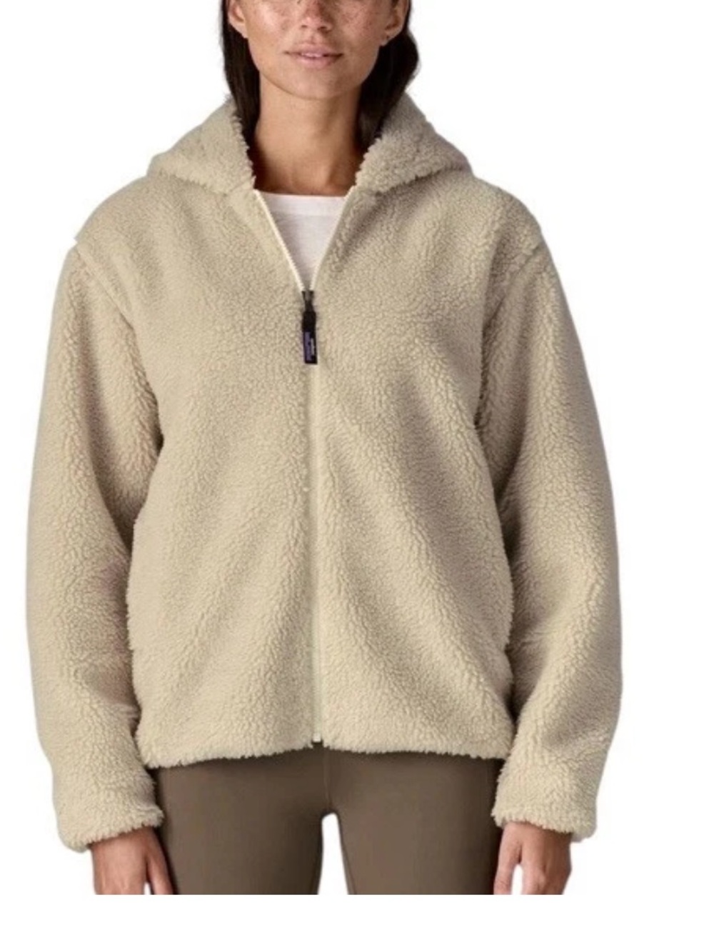 NWT Patagonia Women's Lunar Dusk Hoody Size Small S Natural Cream Teddy $249